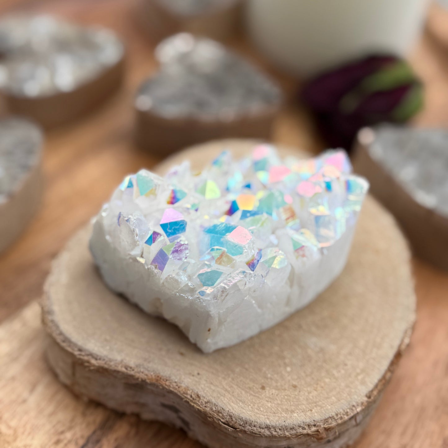 ANGEL AURA Schneequarz Cluster