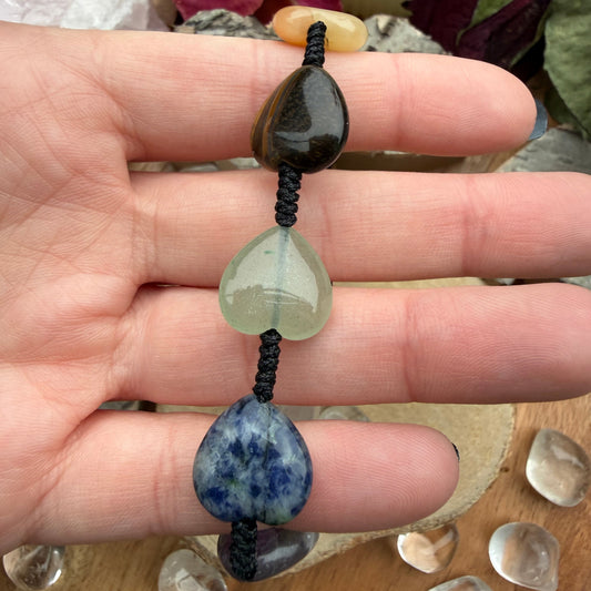 Chakra Armband Herzen 7 Edelsteine