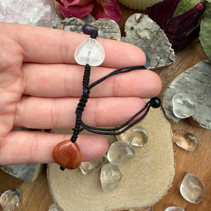 Chakra Armband Herzen 7 Edelsteine