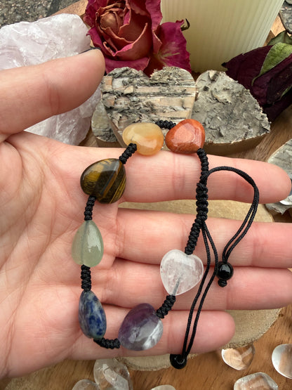 Chakra Armband Herzen 7 Edelsteine