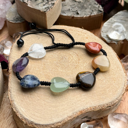 Chakra Armband Herzen 7 Edelsteine