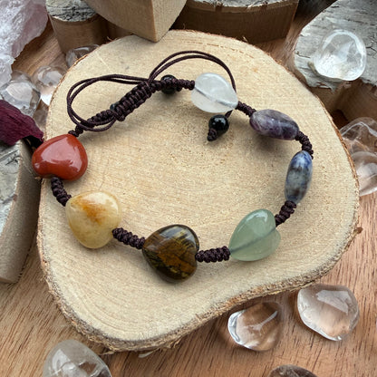 Chakra Armband Herzen 7 Edelsteine