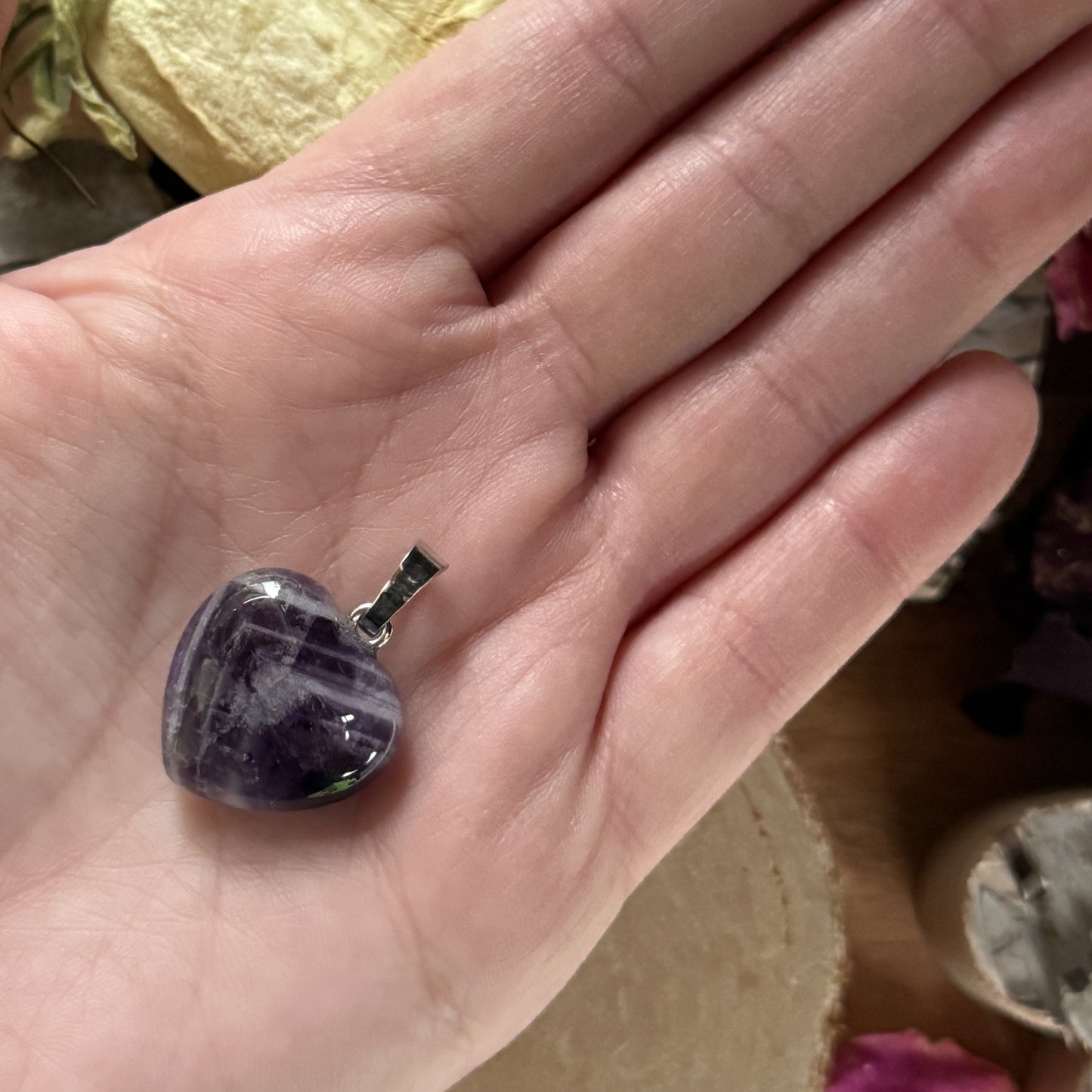 AMETHYST Herz Anhänger Halskette