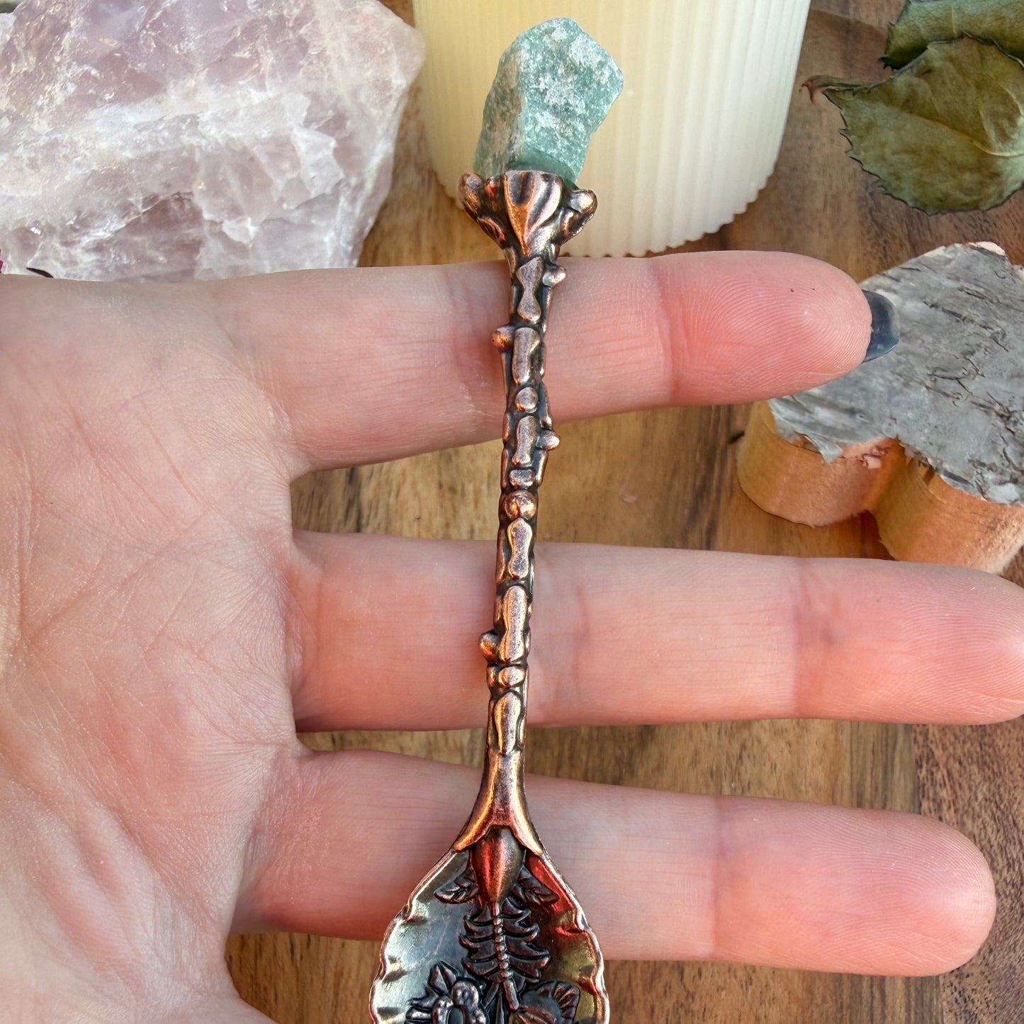 Edelstein Löffel Set in Bronze