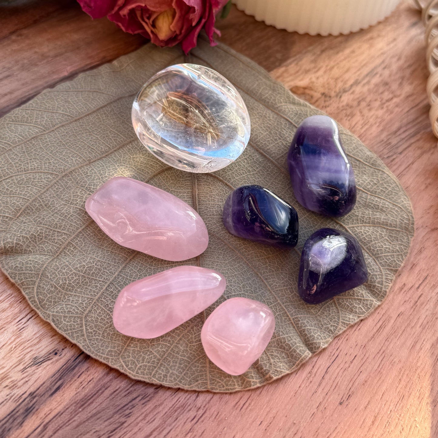 ROSENQUARZ Trommelstein